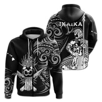 Hawaii Ikaika Warrior Hoodie LT2 Zip Hoodie Black - Polynesian Pride