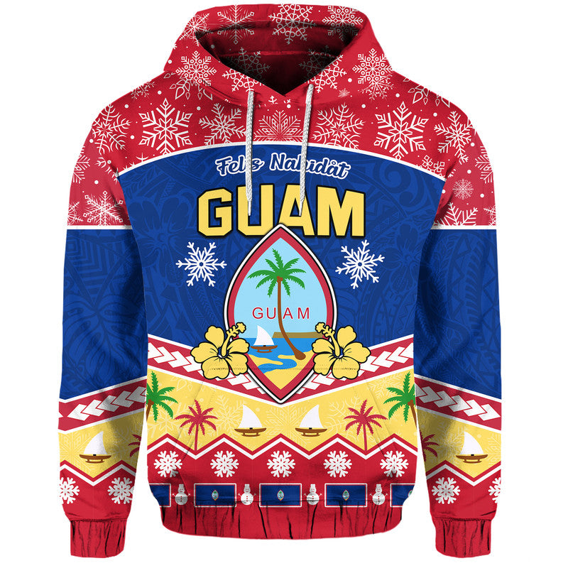 Guam Tribal Polynesian Christmas Vibe Hoodie LT9 Pullover Hoodie Blue - Polynesian Pride