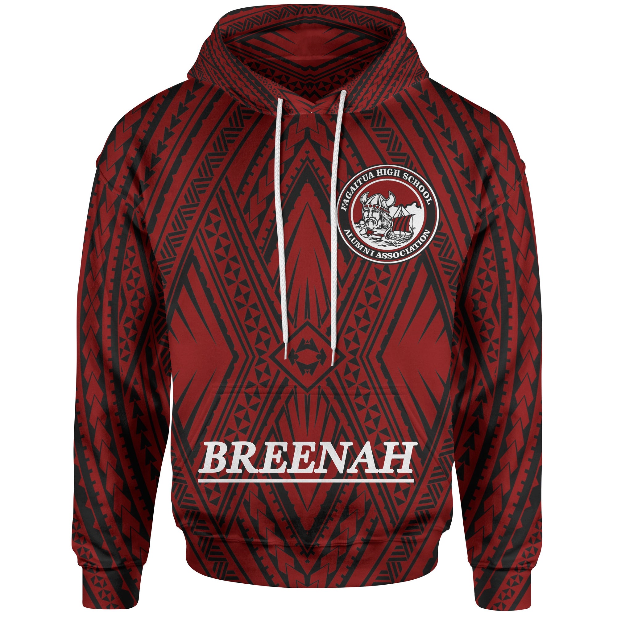 Samoa Hoodie Fagaitua High School Polynesian Patterns Unisex Red - Polynesian Pride