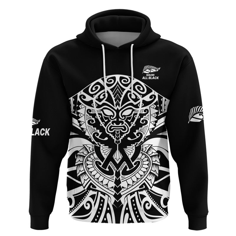 (Custom Text and Number) Aotearoa Silver Fern Rugby Sevens Hoodie Maori Tribal All Black LT9 Pullover Hoodie Blue - Polynesian Pride