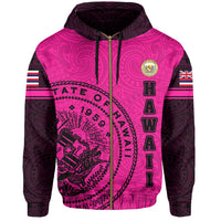 Polynesian Flag Seal of Hawaii Zip Hoodie Pink - Polynesian Pride