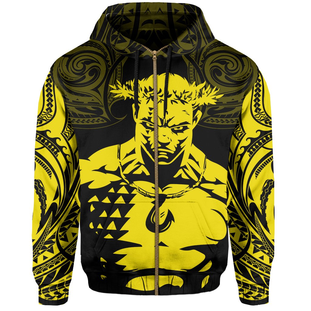 Hawaii Hook Polynesian Yellow Maui Hoodie (Zip) - Polynesian Pride