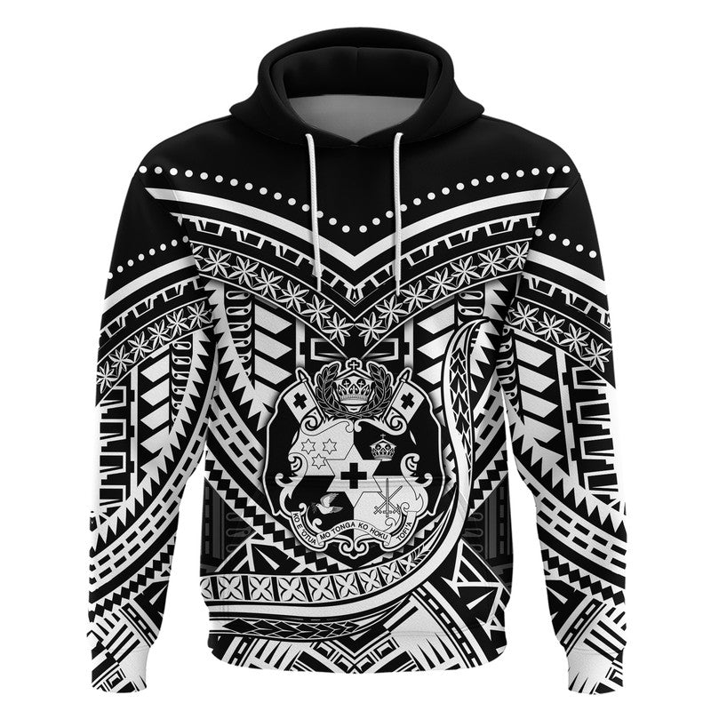 Custom Tonga Coat of Arms Hoodie LT9 Pullover Hoodie Black - Polynesian Pride