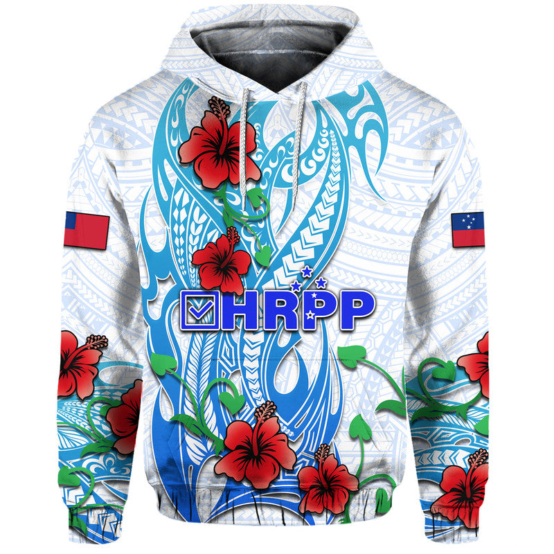 Custom Special Samoa HRPP Party Hoodie Tribal Samoan Hibiscus Design LT9 Pullover Hoodie Blue - Polynesian Pride