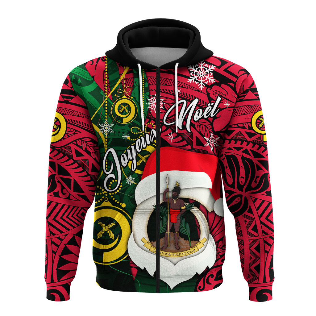 Custom Vanuatu Christmas Joyeux Nol Santas God Yumi Hoodie LT2 - Polynesian Pride