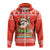 Hawaiian Santa Claus Mele Kalikimaka Hoodie Zip Red Farah Style - Polynesian Pride