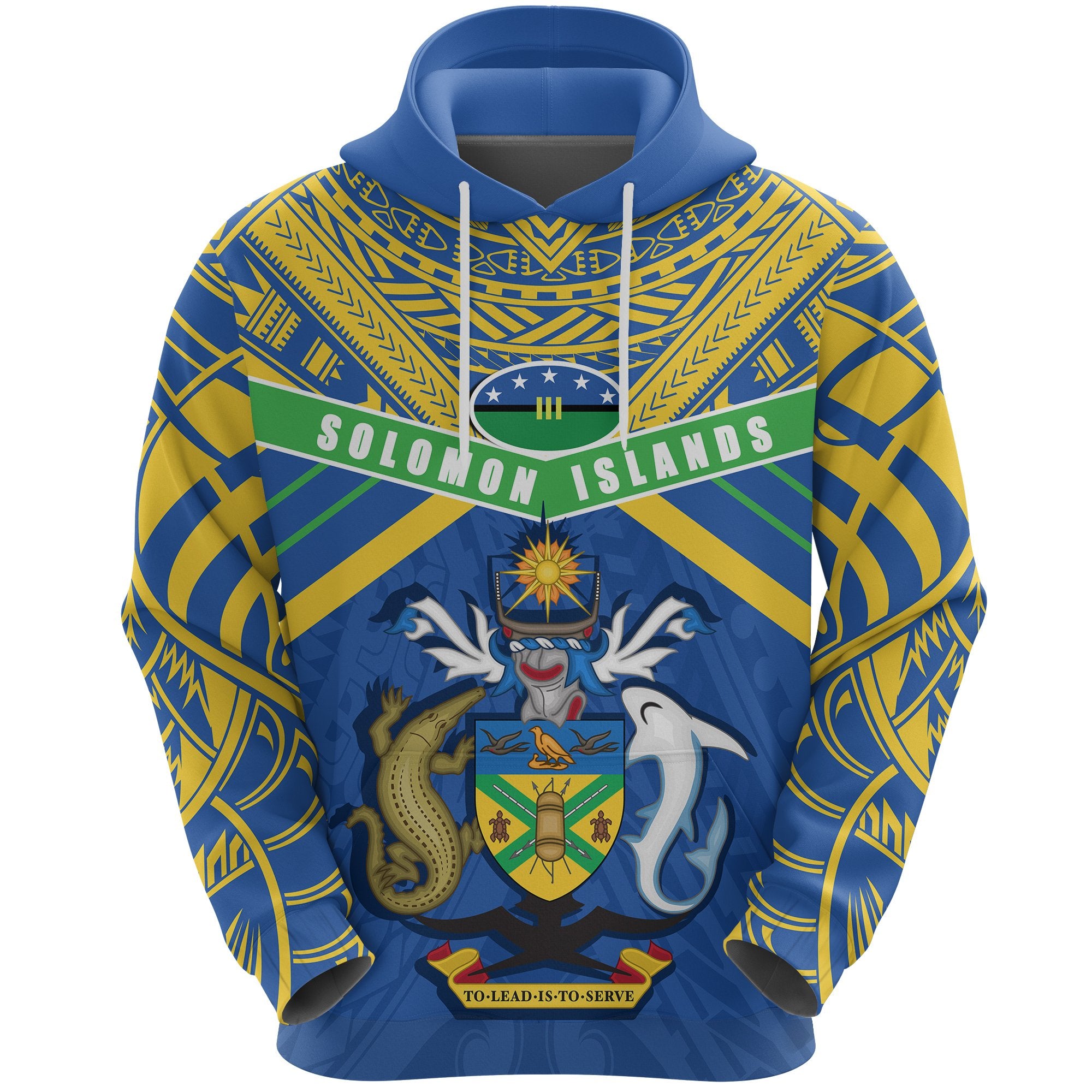 Solomon Islands Hoodie Simple Coat of Arms Rugby Unisex Blue - Polynesian Pride