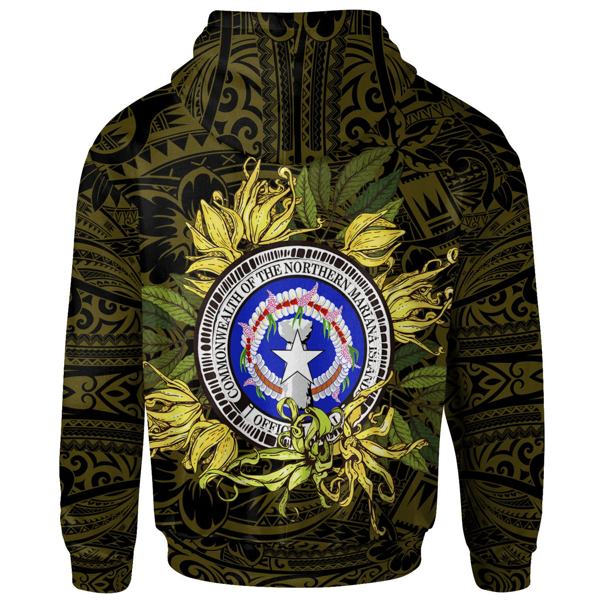 Northern Mariana Islands Hoodie Polynesian Ylang Ylang Flowers - Polynesian Pride