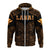 Hawaiian Kanaka Map Polynesian Lanai Hoodie Zip Orange Brad Style - Polynesian Pride