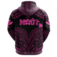 Hawaiian Kanaka Map Polynesian Maui Hoodie Pink Brad Style - Polynesian Pride