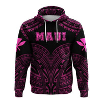 Hawaiian Kanaka Map Polynesian Maui Hoodie Pink Brad Style - Polynesian Pride