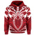 Hawaii Kanaka Polynesian Football Jersey Hoodie Red and White Bernice Style - Polynesian Pride