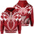 Hawaii Kanaka Polynesian Football Jersey Hoodie Zip Red Bernice Style Unisex Red - Polynesian Pride