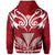 Hawaii Kanaka Polynesian Football Jersey Hoodie Zip Red Bernice Style - Polynesian Pride