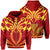 Hawaii Kanaka Polynesian Football Jersey Hoodie Zip Red and Yellow Bernice Style Unisex Red - Polynesian Pride