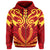 Hawaii Kanaka Polynesian Football Jersey Hoodie Zip Red and Yellow Bernice Style - Polynesian Pride