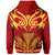 Hawaii Kanaka Polynesian Football Jersey Hoodie Zip Red and Yellow Bernice Style - Polynesian Pride