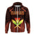 Hawaiian Kanaka Turtle Polynesian Hoodie Zip Orange Stronge Style - Polynesian Pride