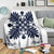 Hawaiian Quilt Maui Plant And Hibiscus Premium Blanket - Indigo White - AH - Polynesian Pride