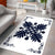 Hawaiian Quilt Maui Plant And Hibiscus Pattern Area Rug - Indigo White - AH - Polynesian Pride