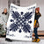 Hawaiian Quilt Maui Plant And Hibiscus Premium Blanket - Indigo White - AH - Polynesian Pride