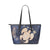 Hawaii Kakau Polynesian Aloha Turtle Map Small Leather Tote - Indigo Blue - Polynesian Pride