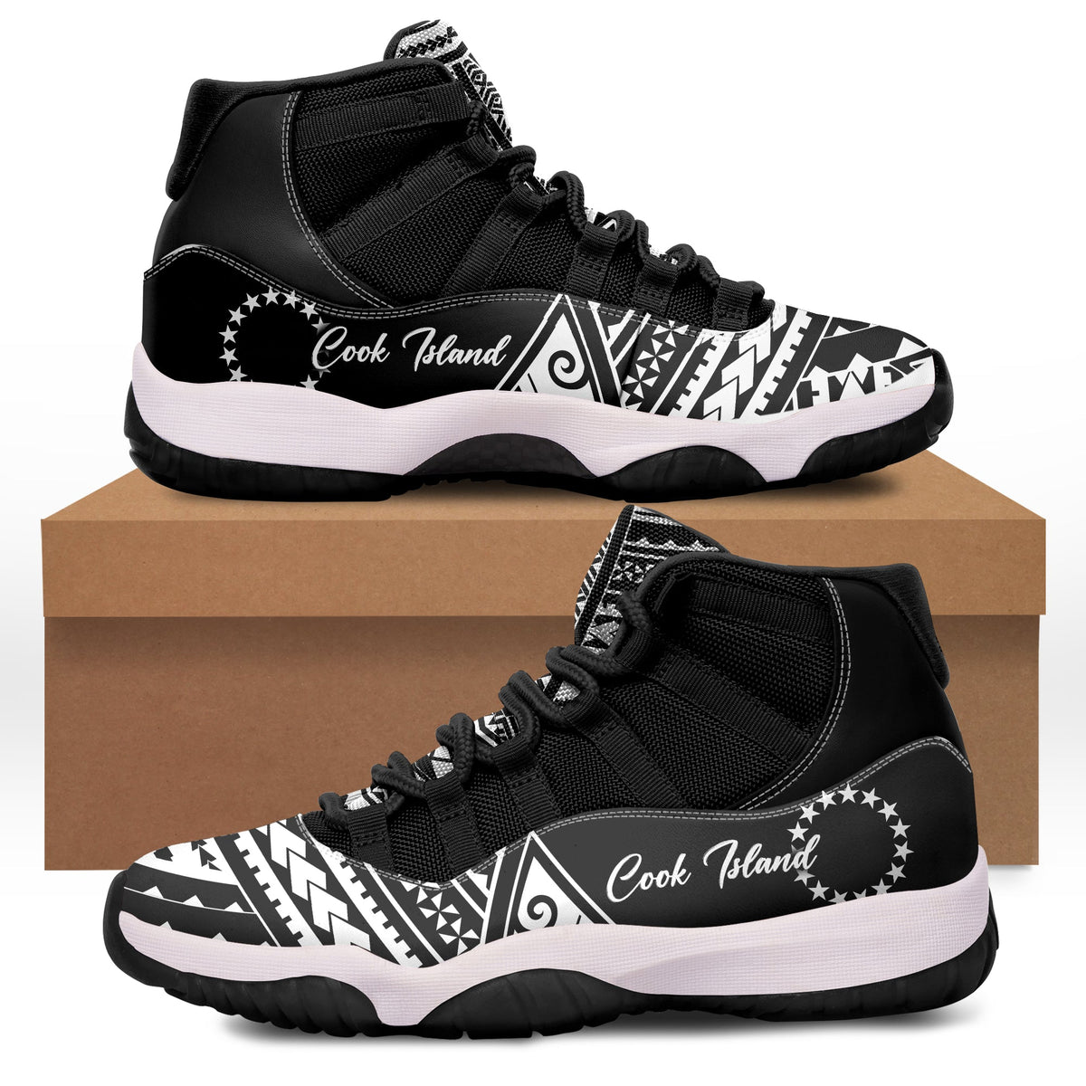 Cook Islands J11 Sneakers Simple Style - Black LT7 - Polynesian Pride