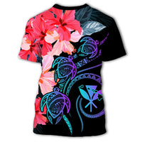 Hawaii Turtle Polynesian Tropical T Shirt Cora Style - Polynesian Pride