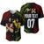 Personalised Aussie Kangaroos Mix Mate Maa Tonga Baseball Jersey Aboriginal with Kupesi LT7 Black - Polynesian Pride