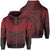 Hawaiian Kanaka Map Football Jersey Hoodie Zip Grey and Red Roger Style Unisex Grey - Polynesian Pride