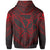 Hawaiian Kanaka Map Football Jersey Hoodie Zip Grey and Red Roger Style - Polynesian Pride