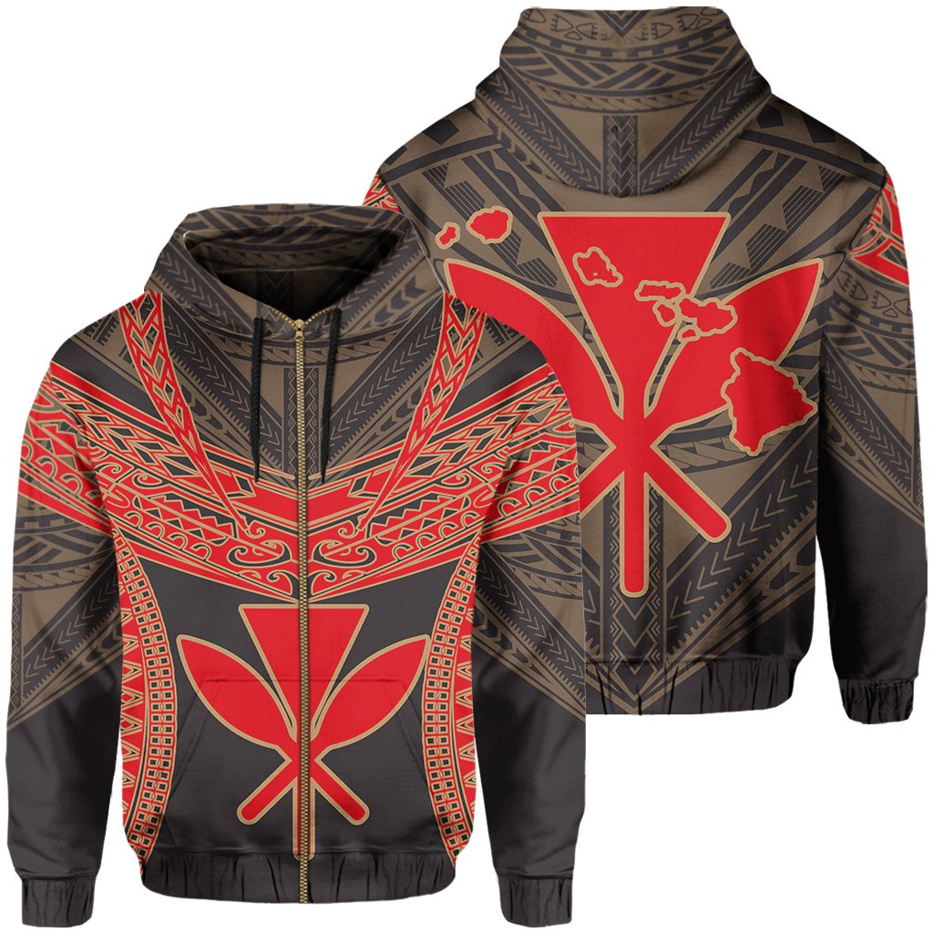 Hawaiian Kanaka Map Football Jersey Hoodie Zip Grey Roger Style Unisex Grey - Polynesian Pride