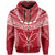 Hawaiian Kanaka Map Football Jersey Hoodie Zip Red and White Roger Style - Polynesian Pride