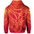 Hawaiian Kanaka Map Football Jersey Hoodie Zip Red and Yellow Roger Style - Polynesian Pride