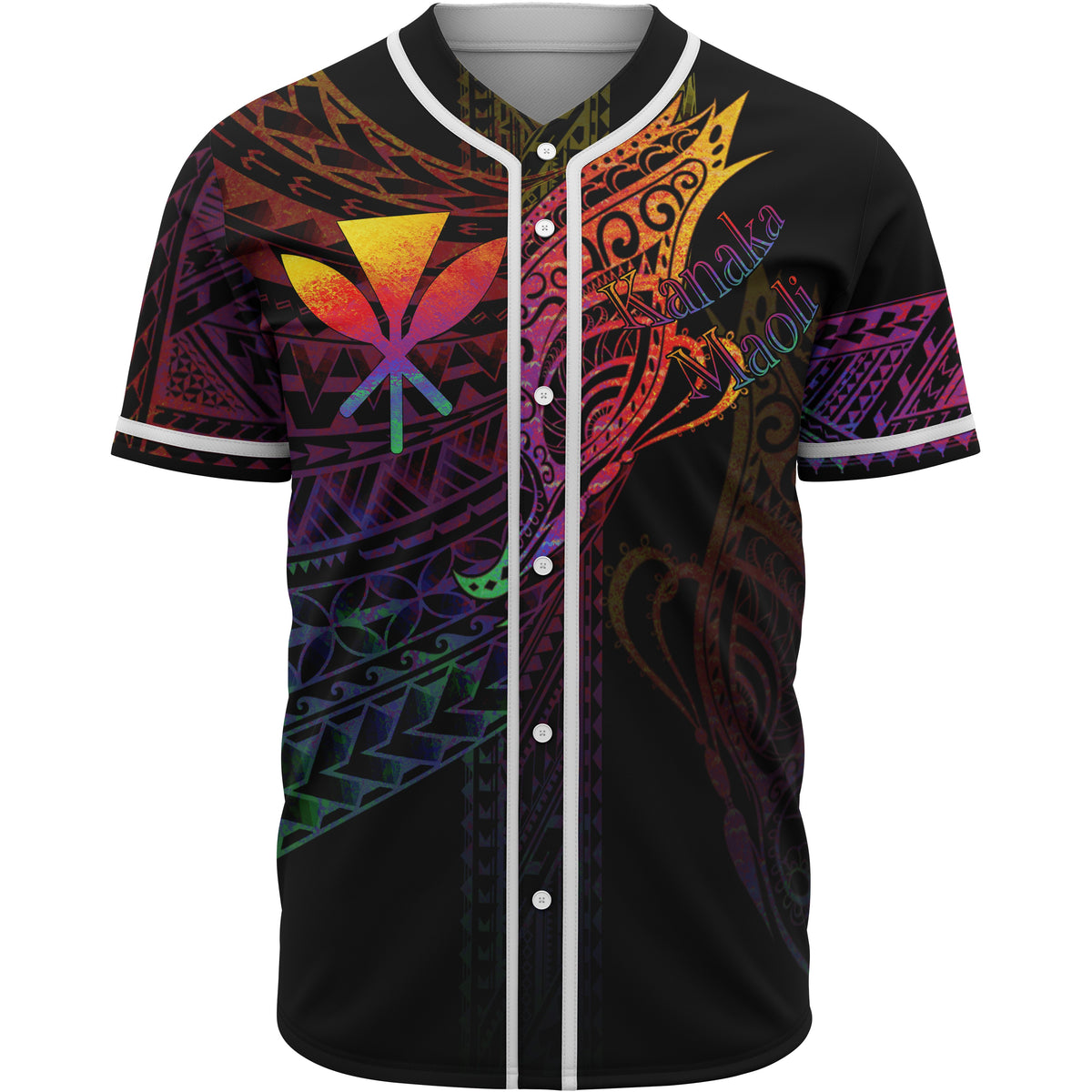 Hawaii Kanaka Maoli Baseball Shirt - Butterfly Polynesian Style Unisex Black - Polynesian Pride