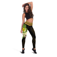 Hawaii Kanaka Maoli Leggings - Polynesian Gold Patterns Collection - Polynesian Pride