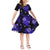 Hawaiian Short Sleeves Dress KID- Hawaii Flowers LT6 KID Purple - Polynesian Pride