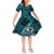 Polynesian Hawaiian With Turtle Short Sleeves Dress KID LT6 KID Blue - Polynesian Pride