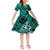 Polynesian Hawaiian With Turtle Short Sleeves Dress KID LT6 KID Green - Polynesian Pride