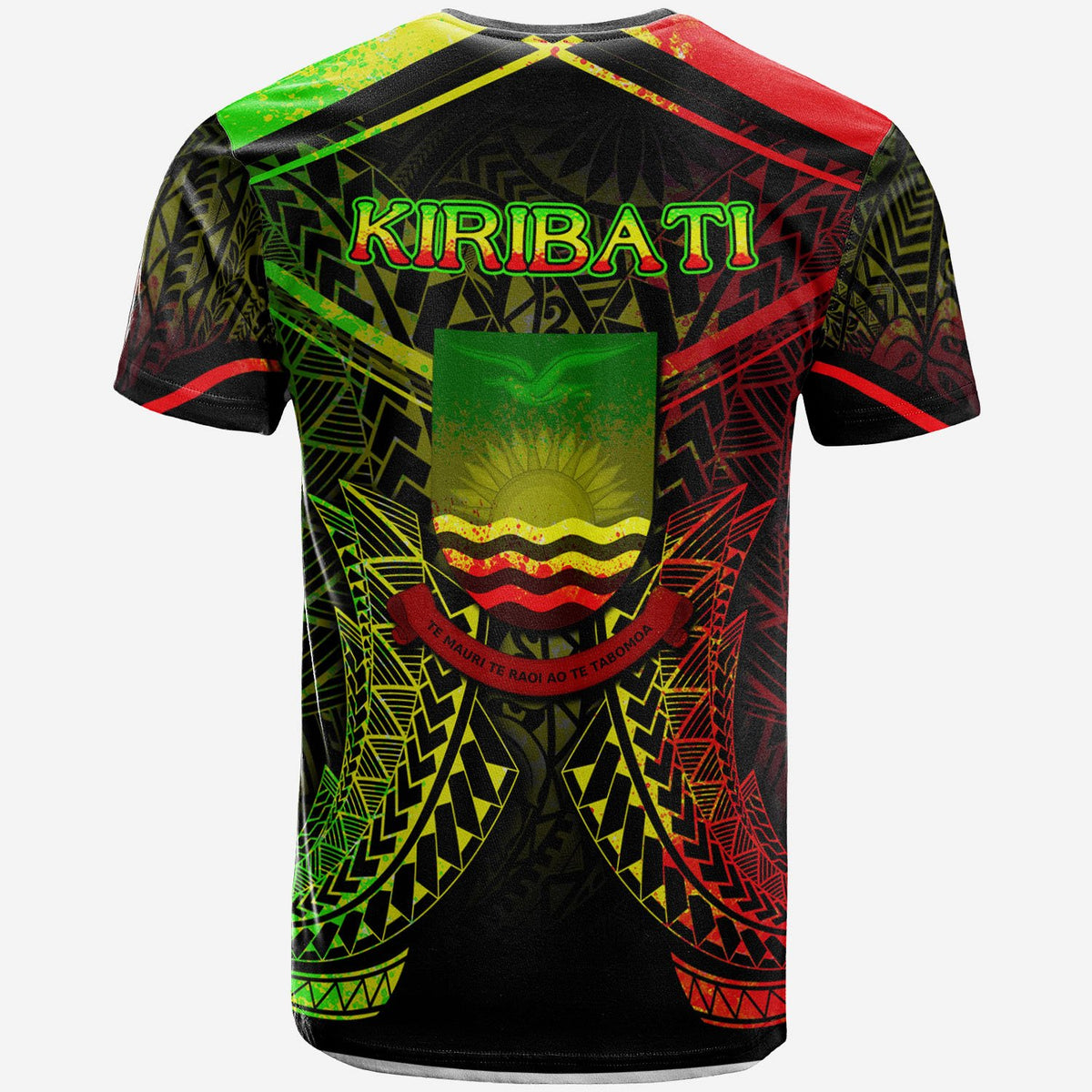 Kiribati T Shirt Kiribati Seal With Reggae Line Style - Polynesian Pride
