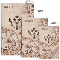 Kosrae Area Rug - Hibiscus Flowers Vintage Style - Polynesian Pride