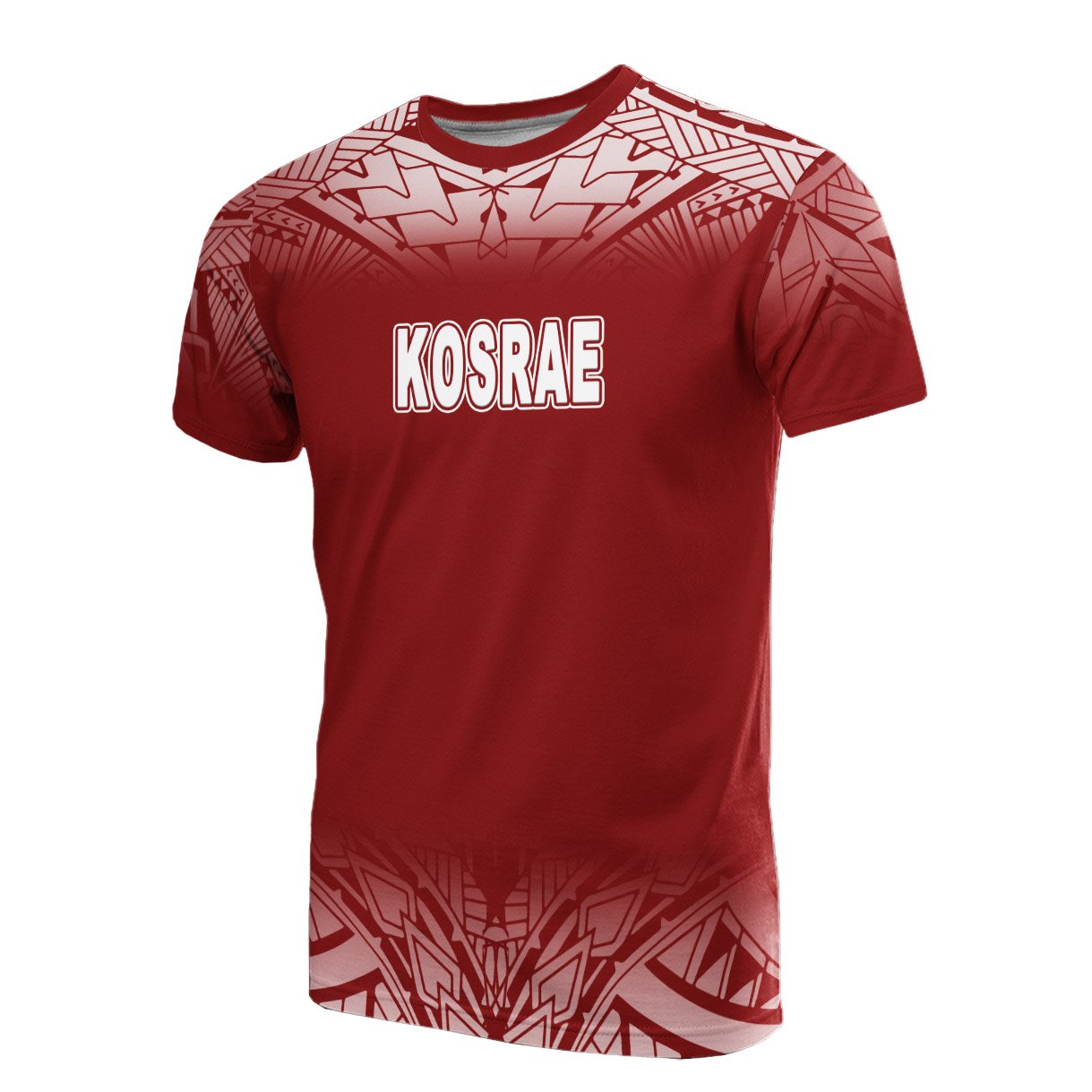 Kosrae All Over T Shirt Fog Red Unisex Red - Polynesian Pride