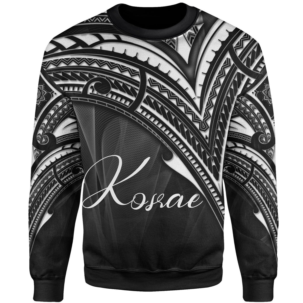 Kosrae State Sweatshirt - Cross Style White Color Unisex Black - Polynesian Pride