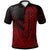 Kosrae Polo Shirt Red Color Symmetry Style Unisex Black - Polynesian Pride