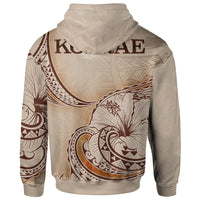 Kosrae State Zip Hoodie Hibiscus Flowers Vintage Style - Polynesian Pride