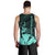 Hawaiian King Kanaka Map Polynesian Kahoolawe Men's Tank Top - Turquoise - Hala Style - AH - Polynesian Pride