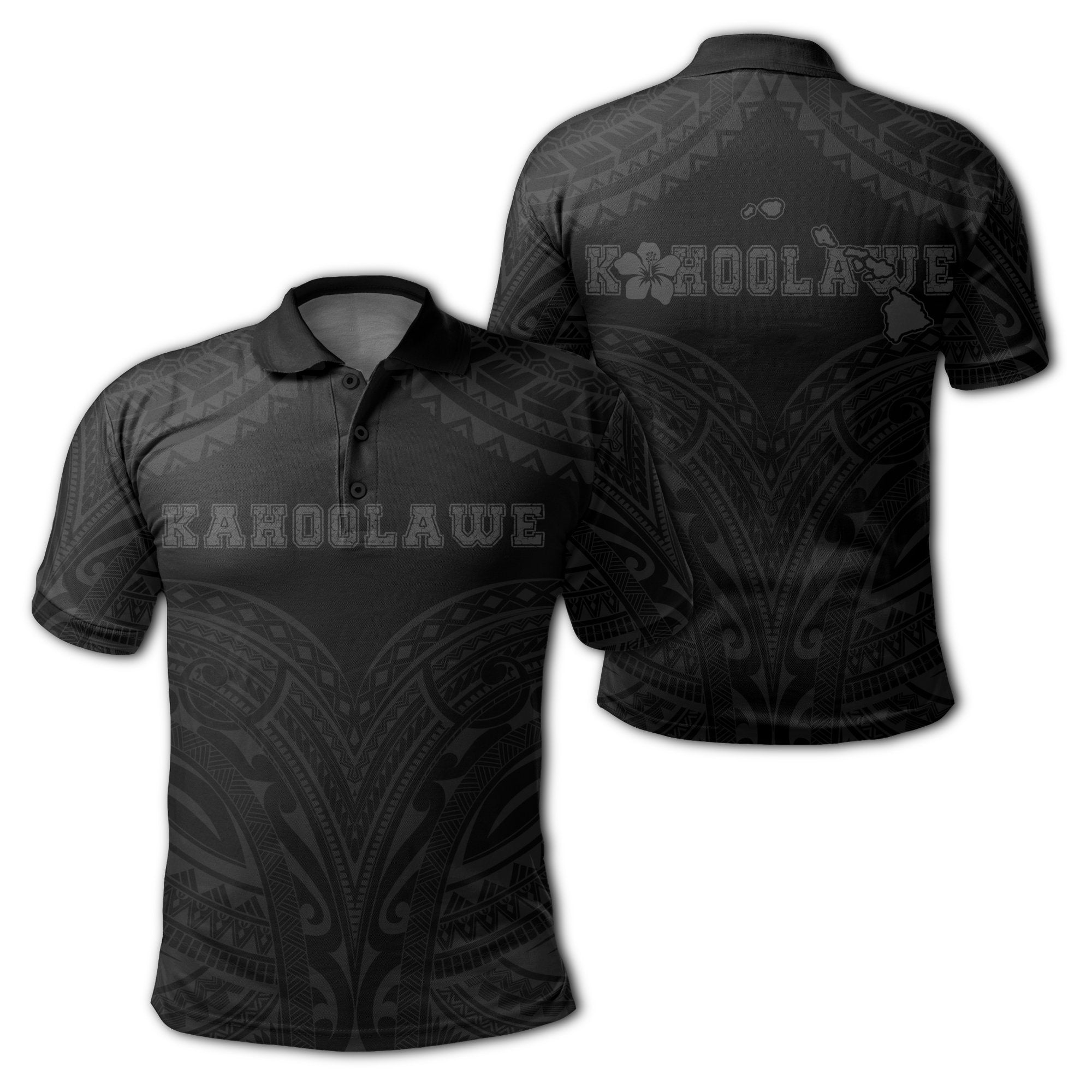 Hawaiian Kanaka Map Polynesian Kahoolawe Polo Shirt Grey Brad Style Unisex Grey - Polynesian Pride