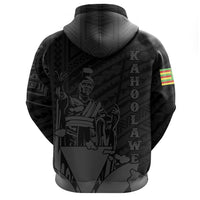 Hawaiian King Kanaka Map Polynesian Kahoolawe Hoodie Grey Hala Style - Polynesian Pride