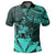 Hawaiian King Kanaka Map Polynesian Kahoolawe Polo Shirt Turquoise Hala Style - Polynesian Pride