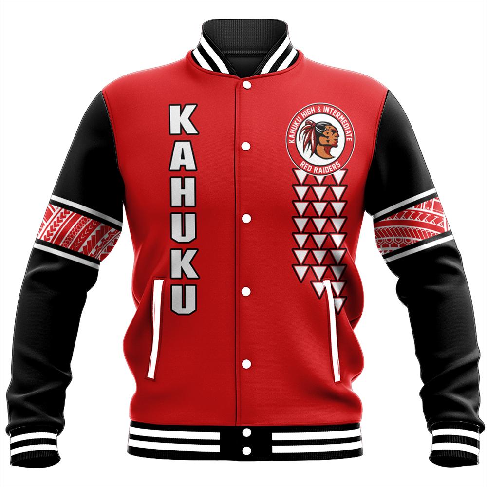 (Personalized) Hawaii Baseball Jacket - Kahuku High Custom Your Class Baseball Jacket - AH Unisex Red - Polynesian Pride